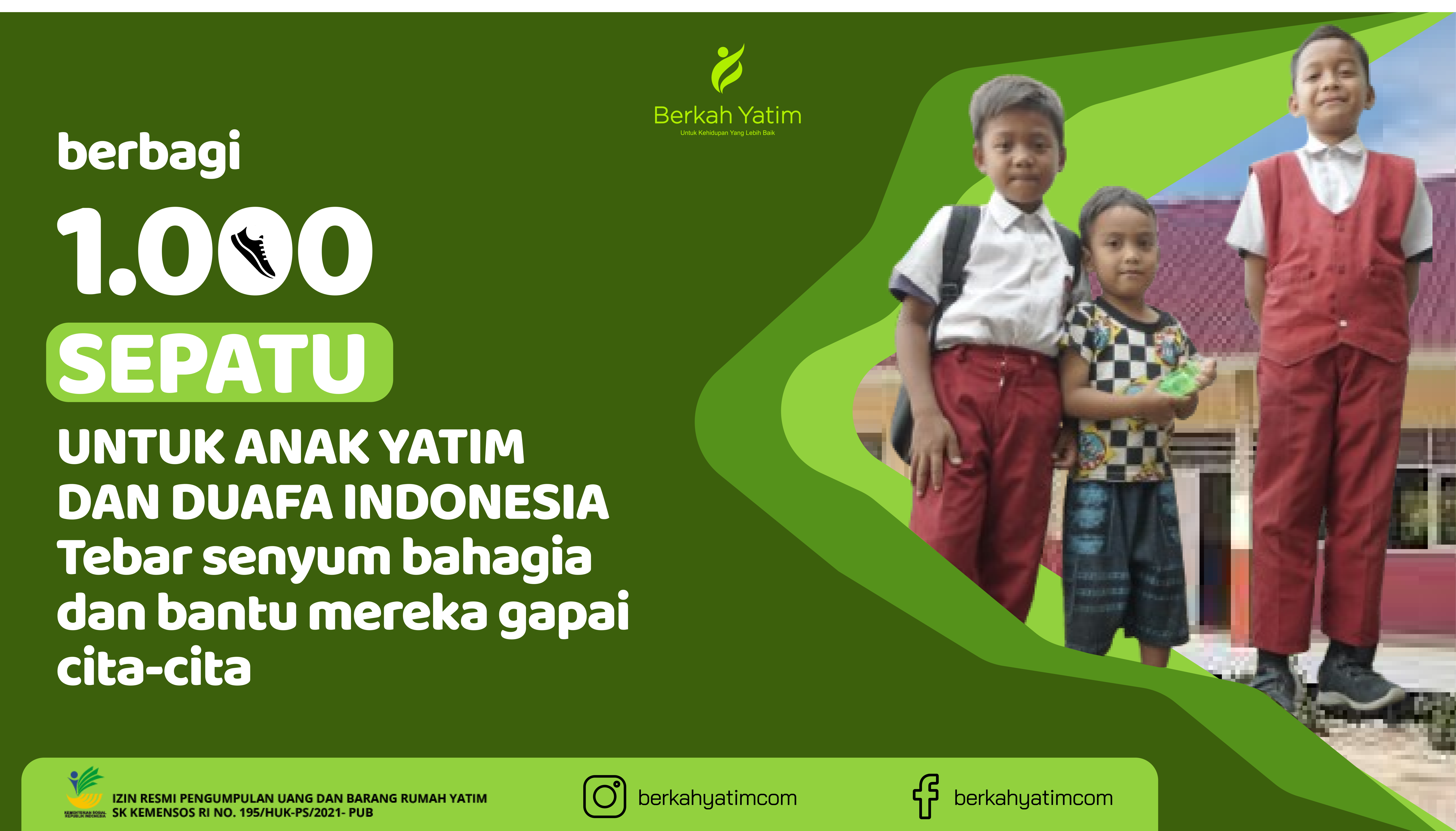 Berbagi Sepatu Baru Untuk Ribuan Anak Yatim dan Dhuafa